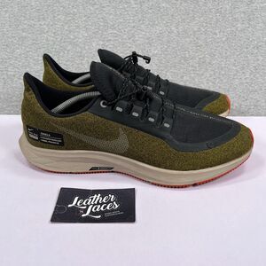 Nike Air Zoom Pegasus 35 Shield Shoes Mens 10.5 Olive Running Sneaker AA1643-300